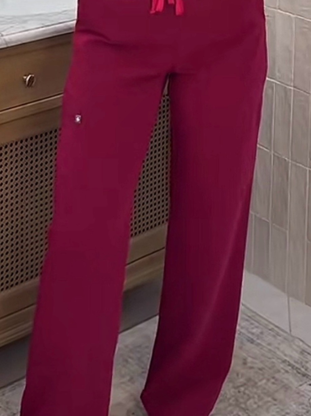 ISO Figs Isabel Wide Leg Dark Magenta Size M